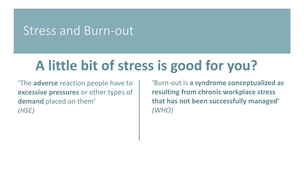 stress and burn out