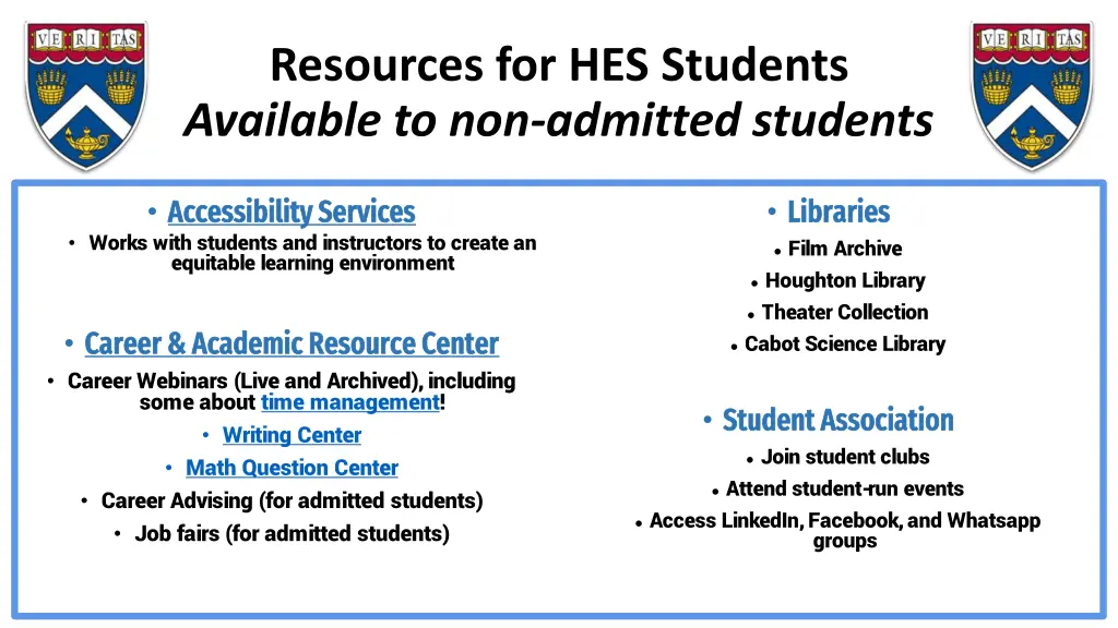 resources for hes students available