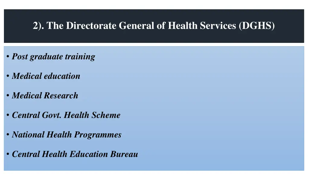 2 the directorate general of health services dghs 3