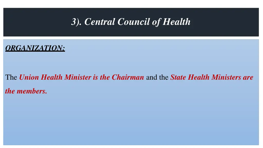 3 central council of health 1