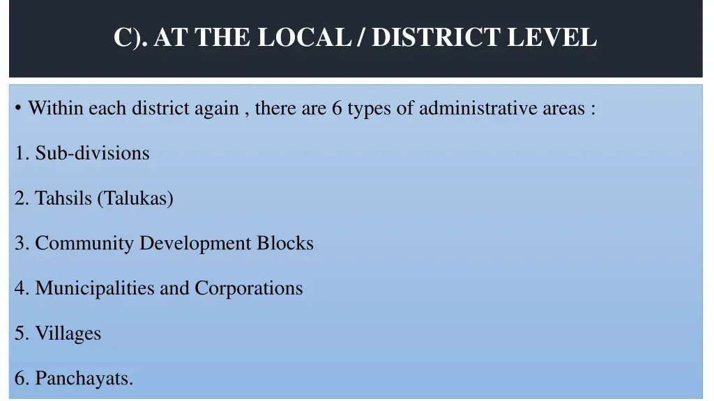 c at the local district level 1