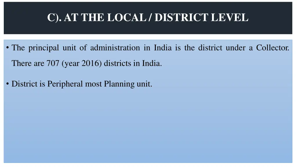 c at the local district level