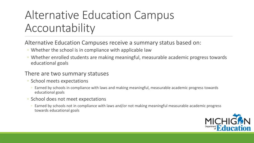 alternative education campus accountability