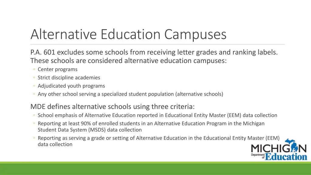 alternative education campuses