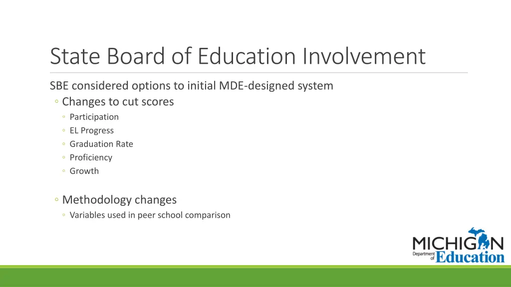 state board of education involvement