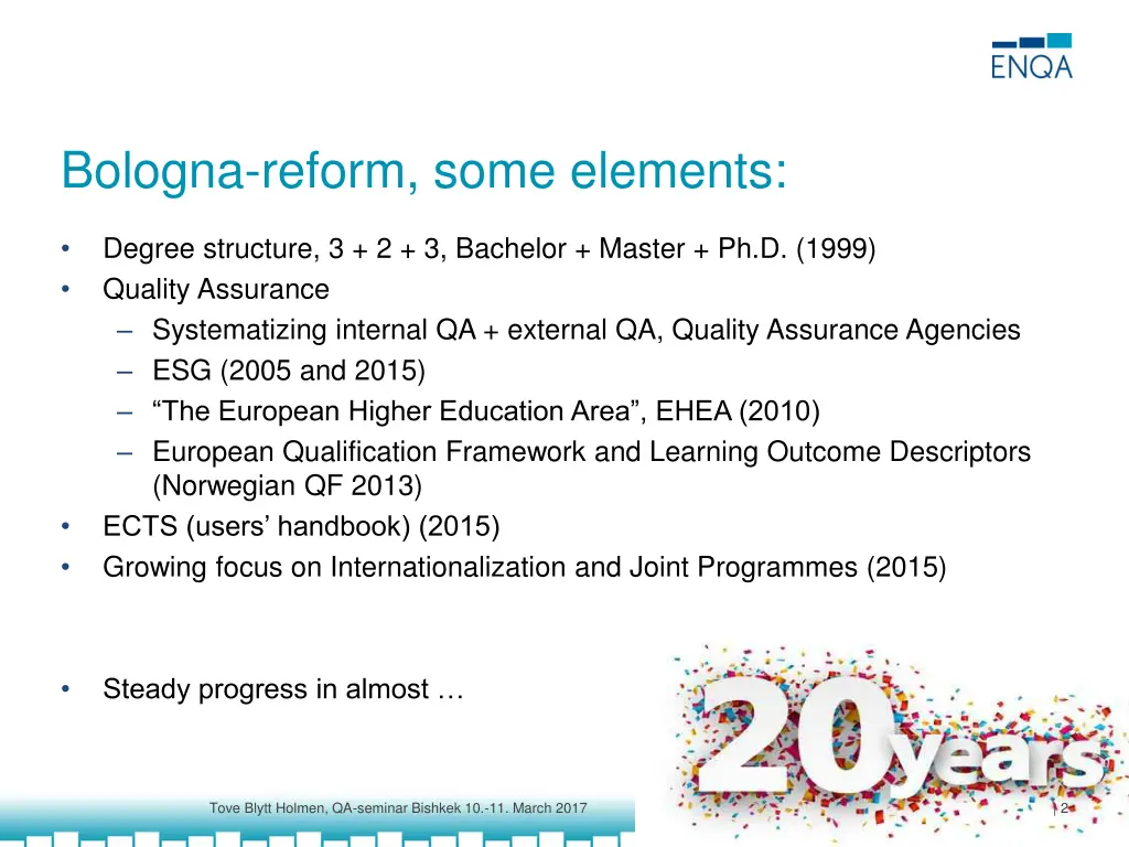 bologna reform some elements