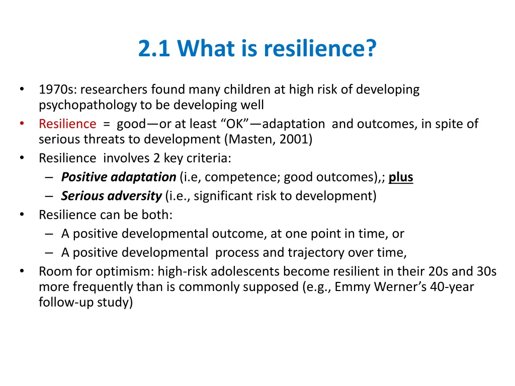 2 1 what is resilience
