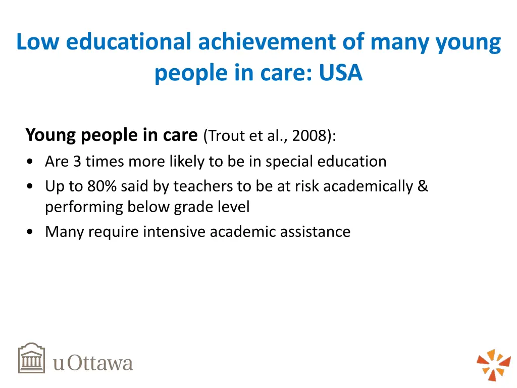 low educational achievement of many young people 1