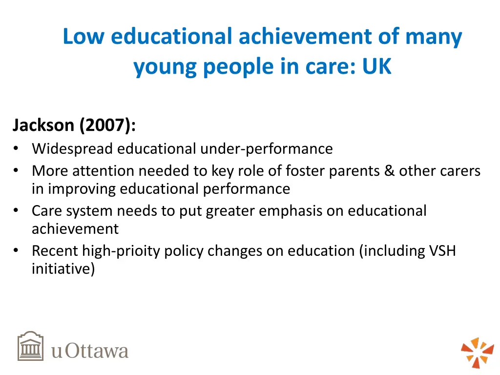 low educational achievement of many young people