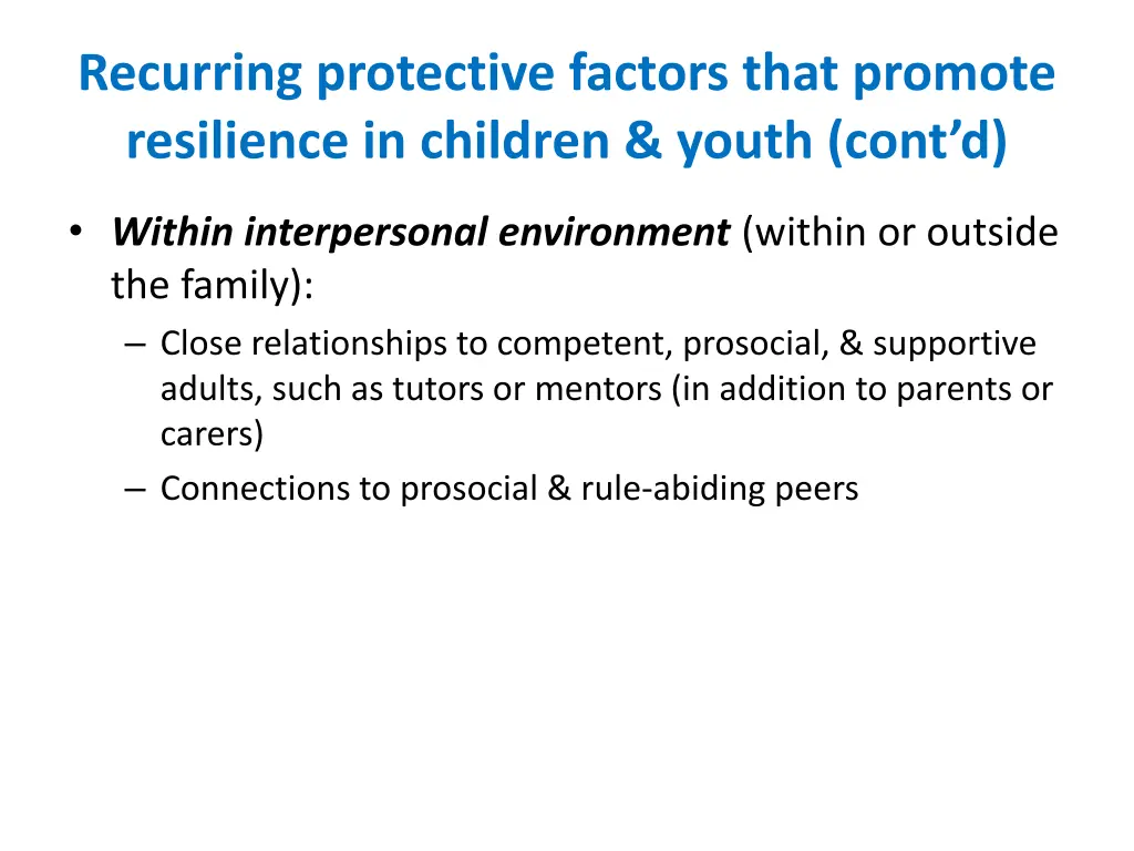 recurring protective factors that promote 2