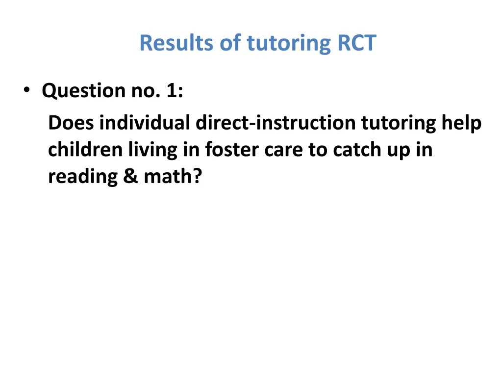 results of tutoring rct