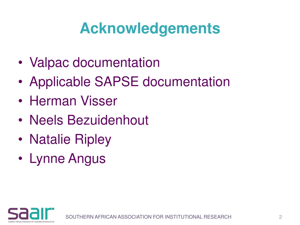acknowledgements
