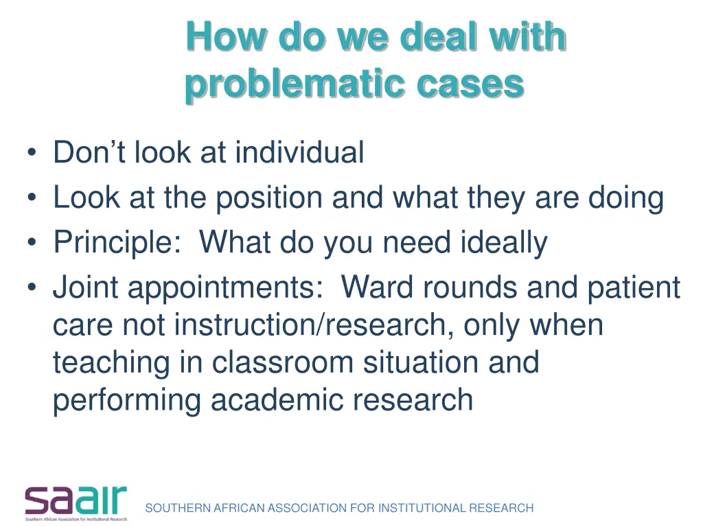 how do we deal with problematic cases