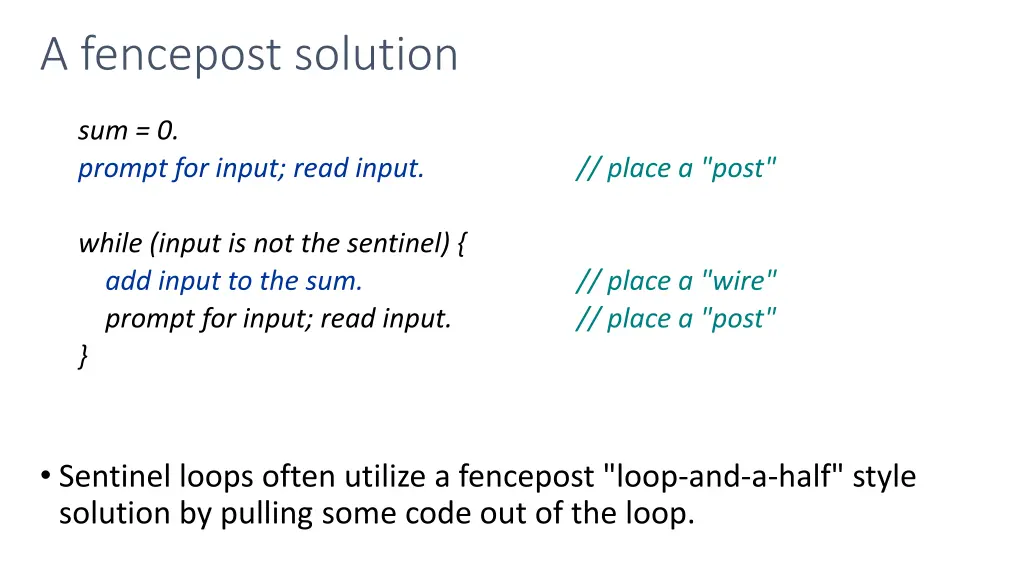 a fencepost solution