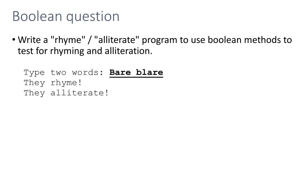 boolean question