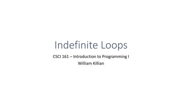 indefinite loops