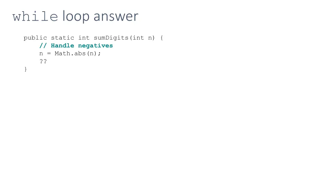 while loop answer
