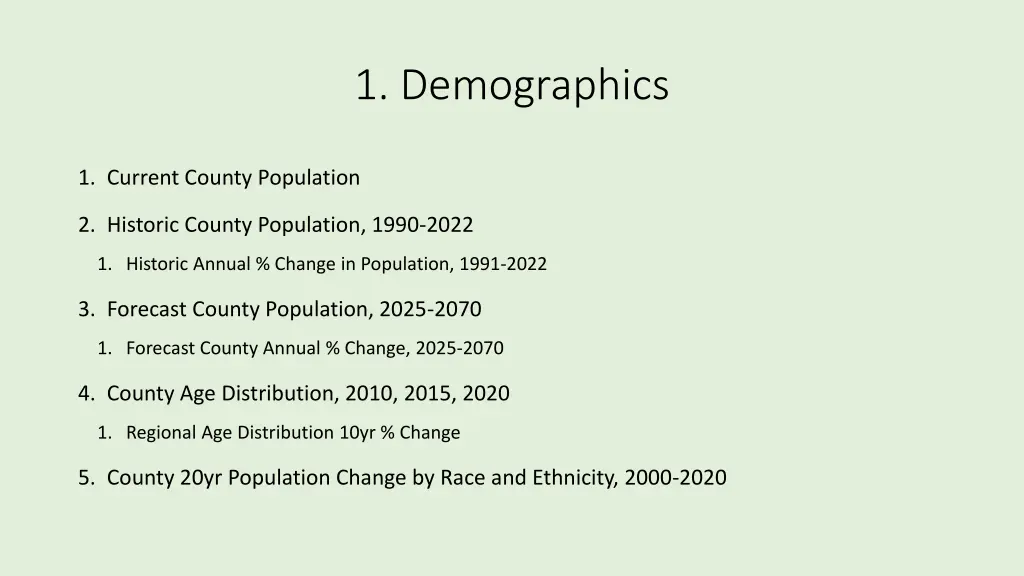 1 demographics