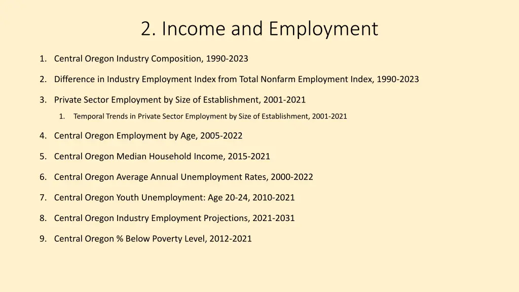2 income and employment