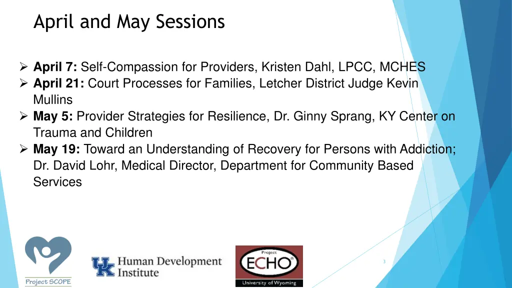 april and may sessions