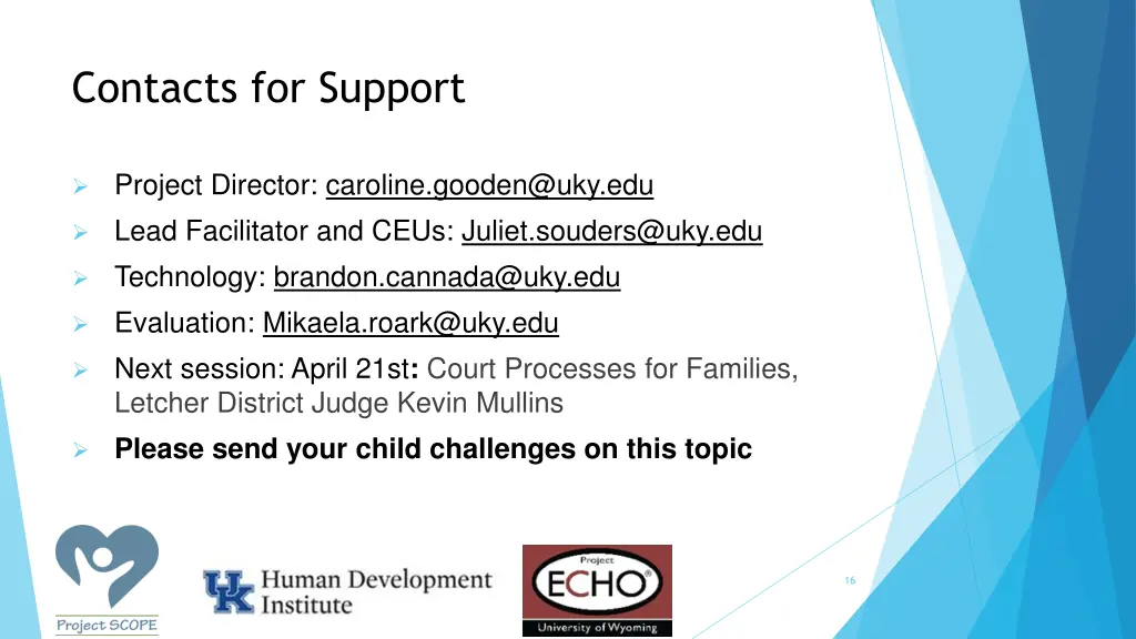 contacts for support