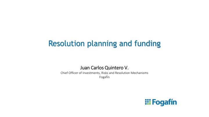 resolution planning and funding