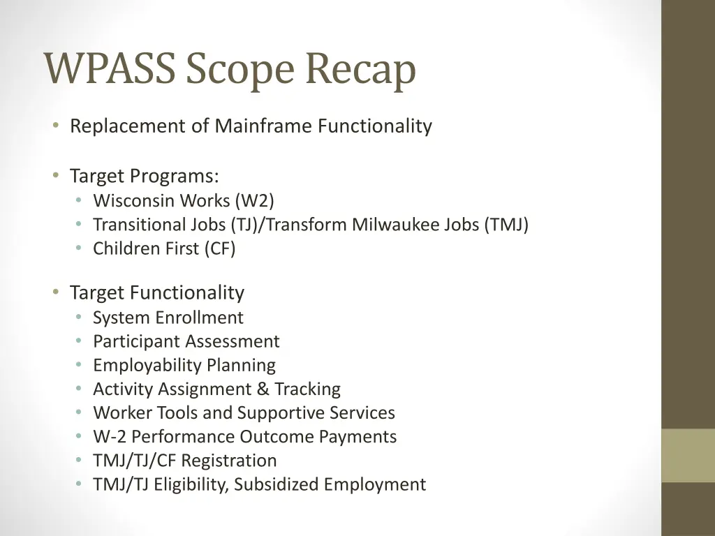 wpass scope recap