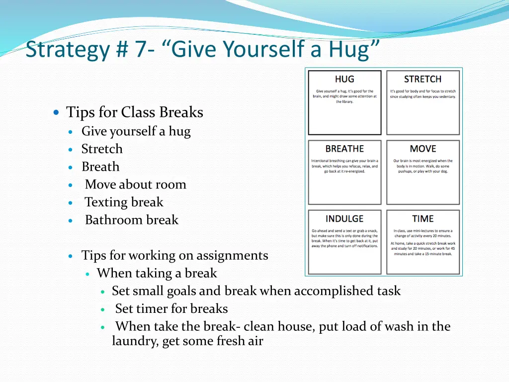 strategy 7 give yourself a hug