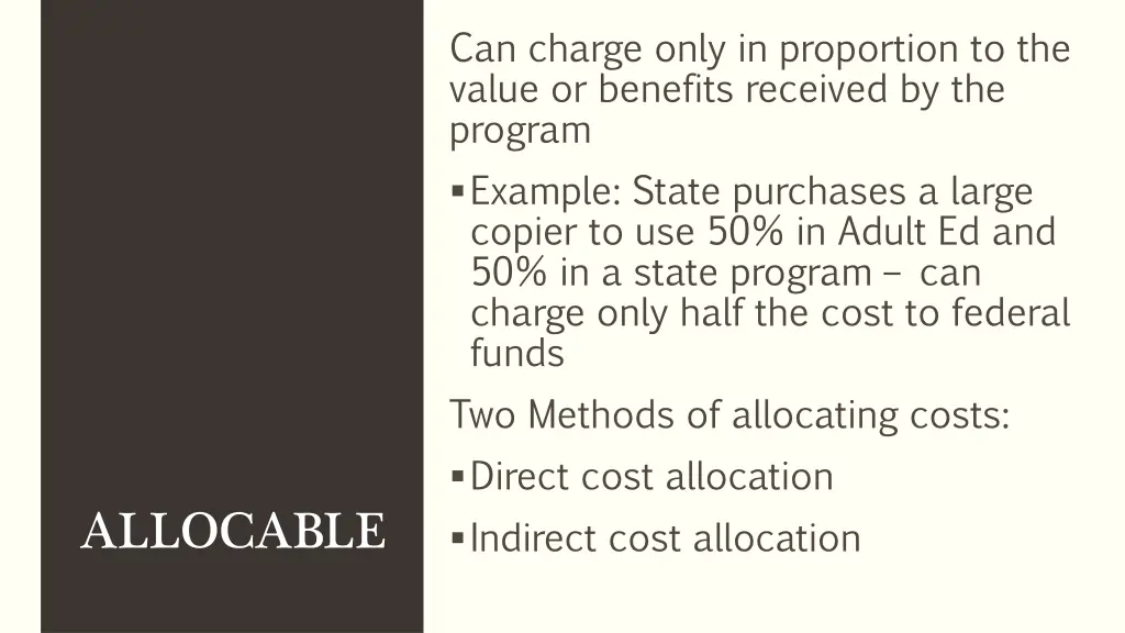 can charge only in proportion to the value