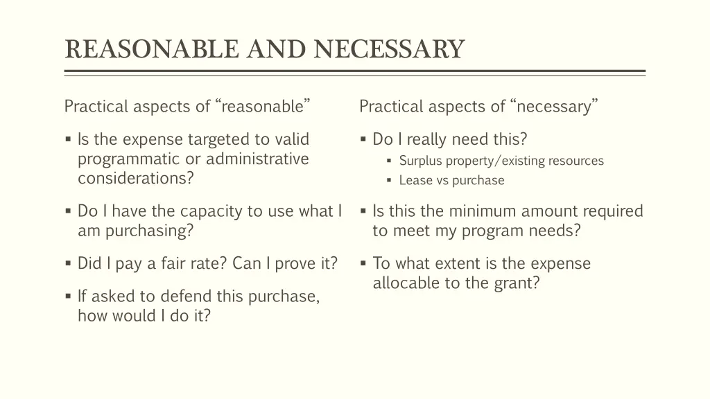 reasonable and necessary