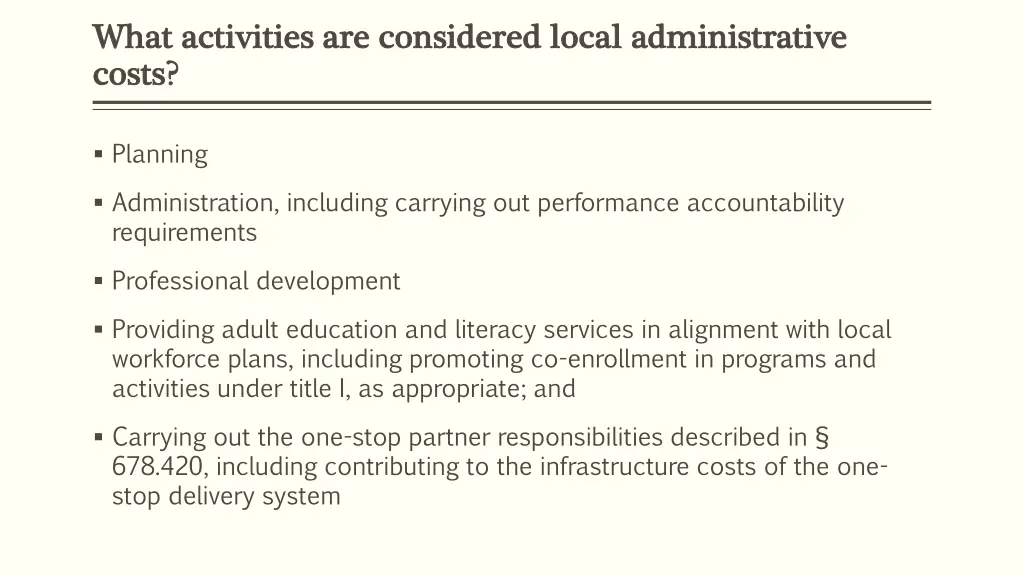 what activities are considered local