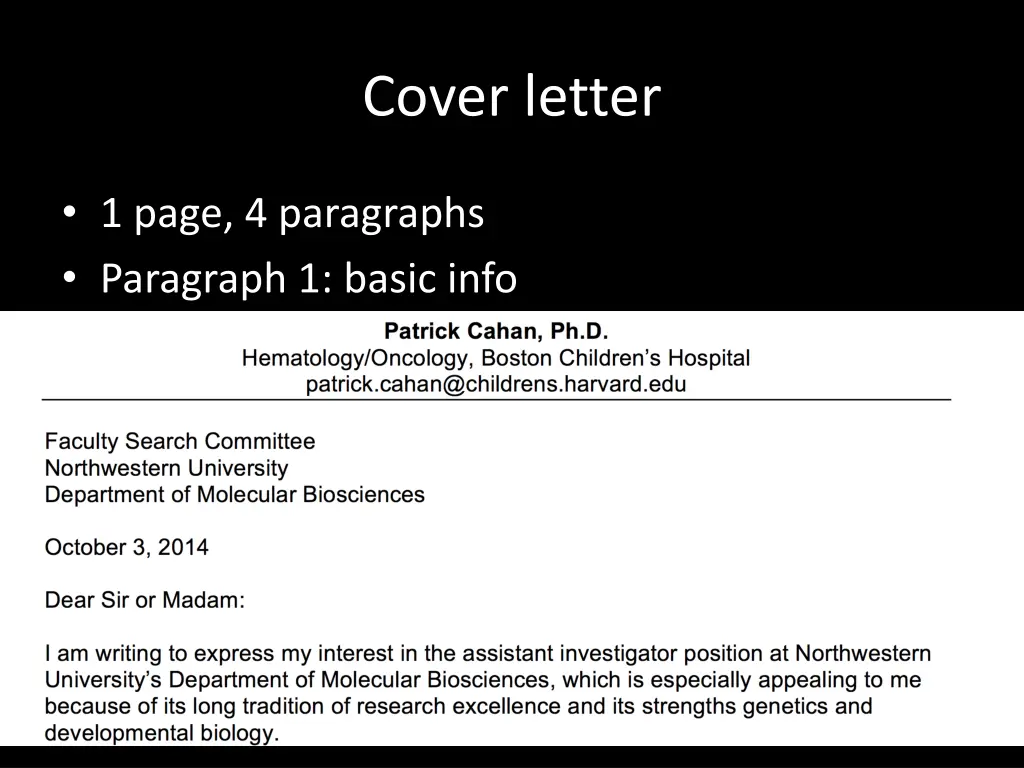 cover letter