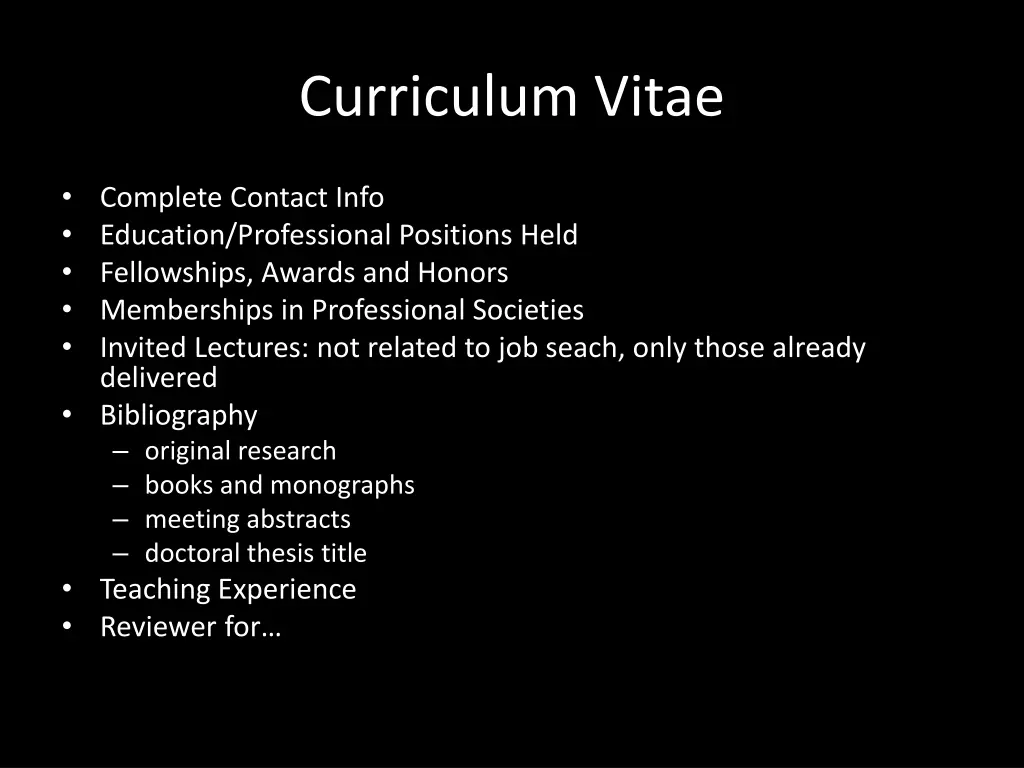 curriculum vitae