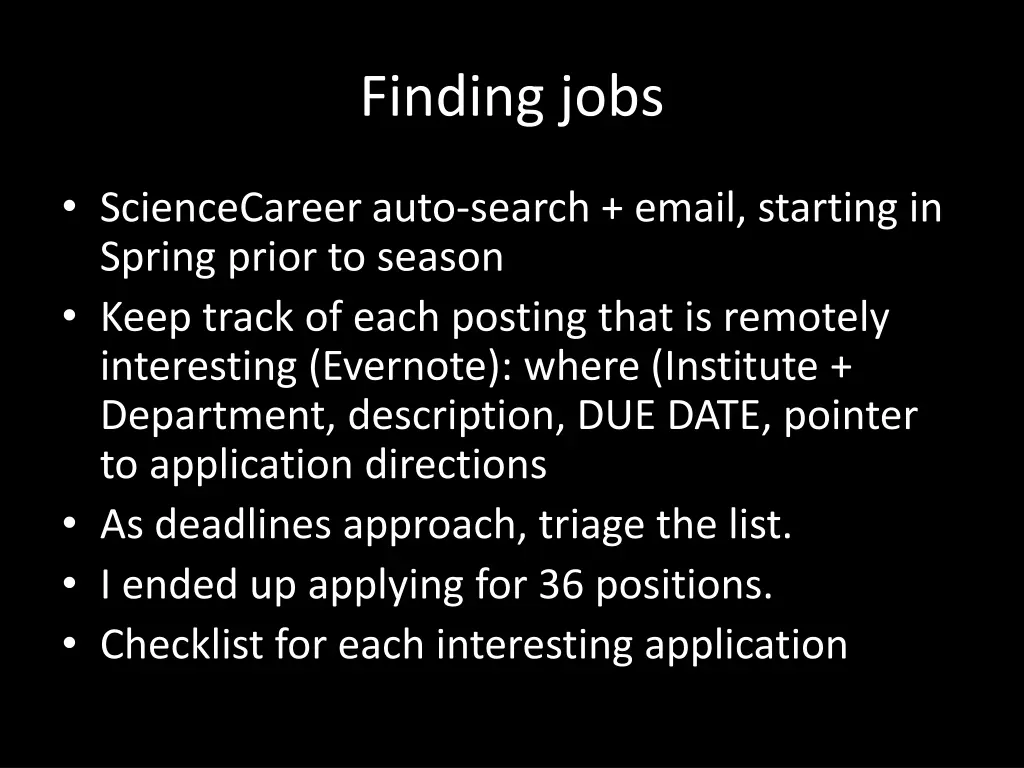 finding jobs