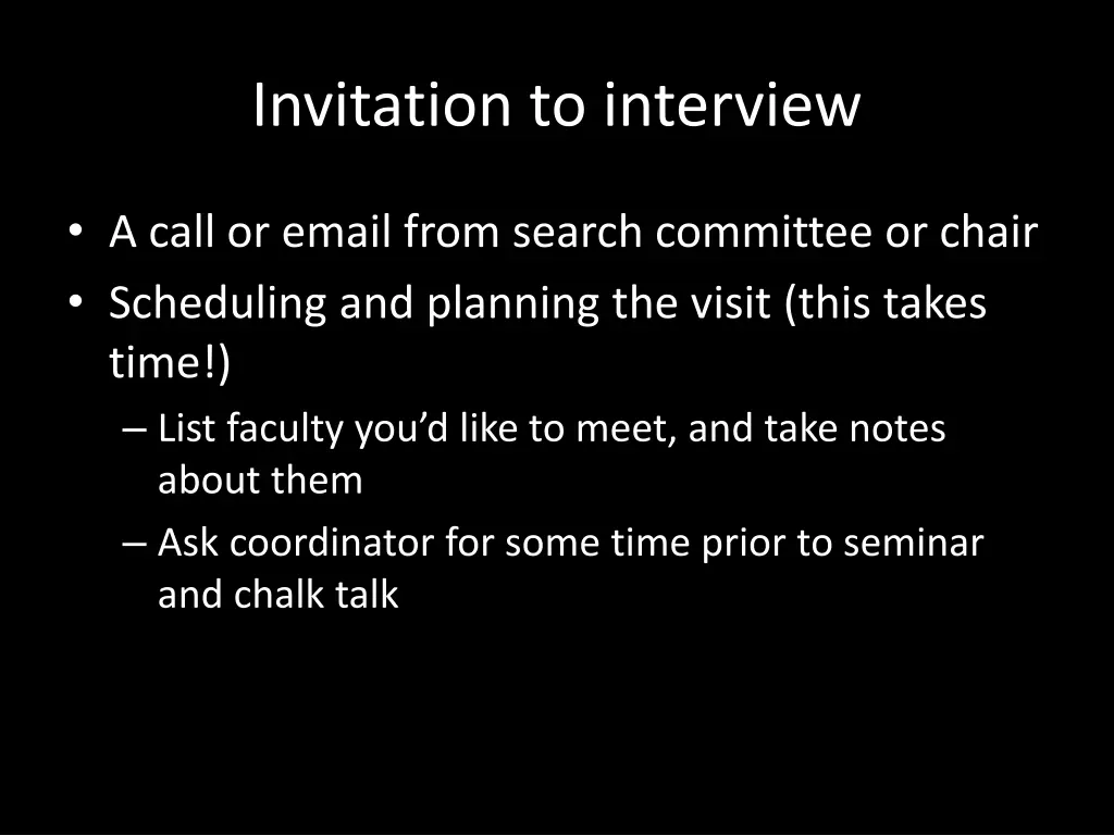 invitation to interview