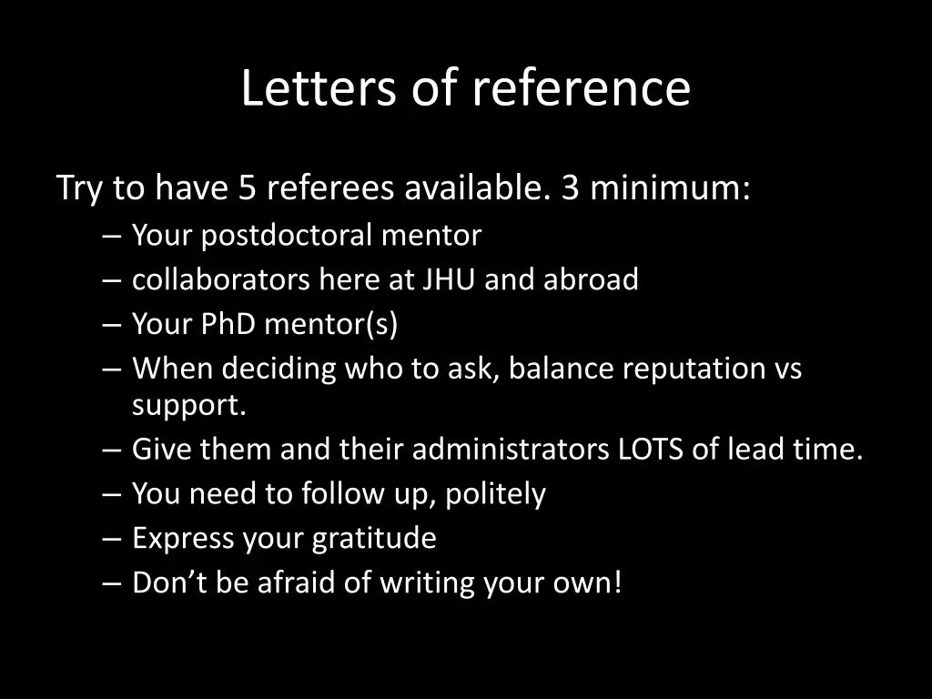 letters of reference