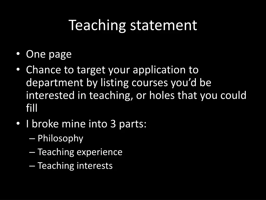 teaching statement