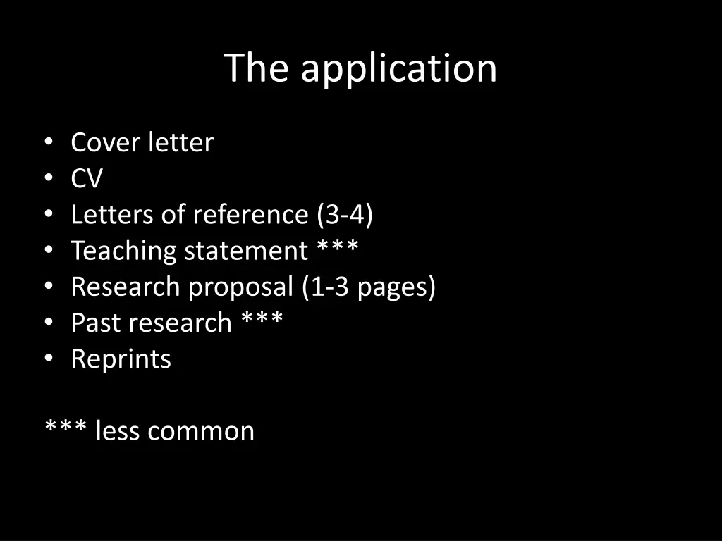 the application