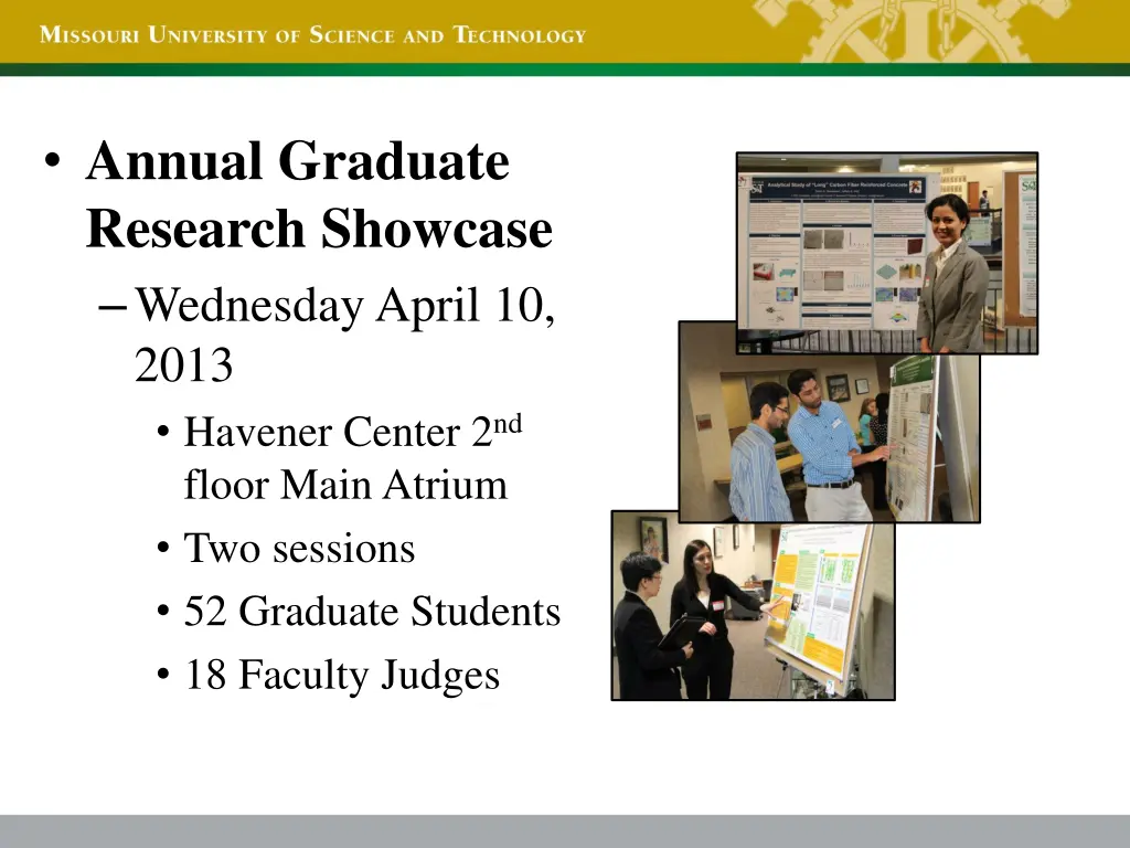 annual graduate research showcase wednesday april