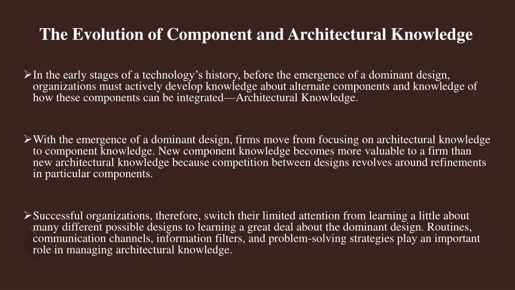 the evolution of component and architectural