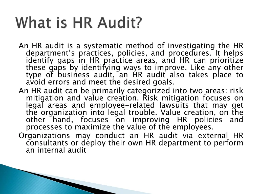 an hr audit is a systematic method