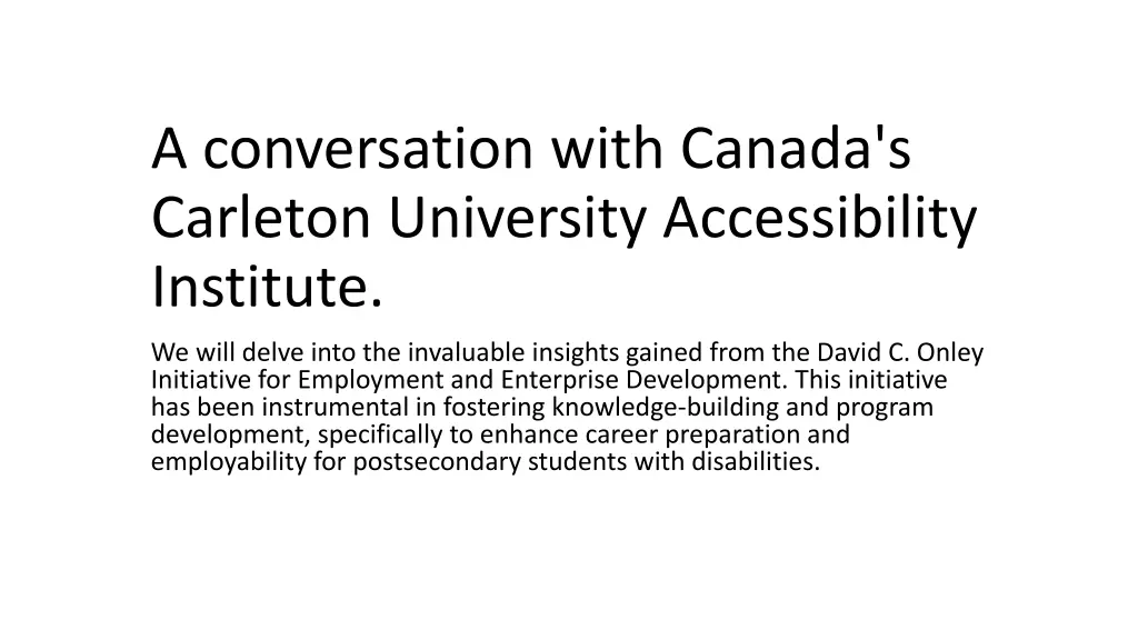 a conversation with canada s carleton university