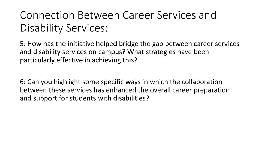 connection between career services and disability