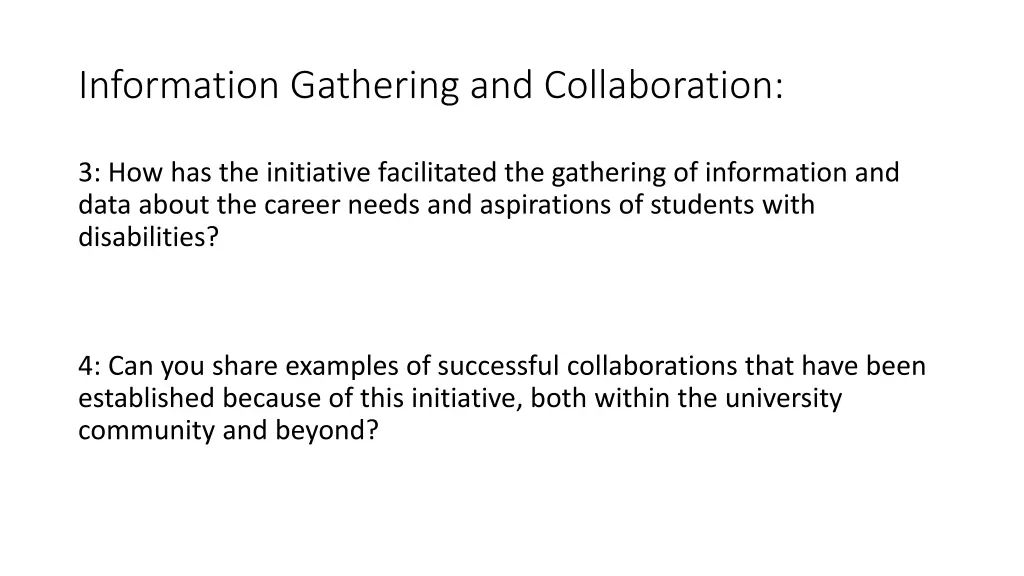 information gathering and collaboration
