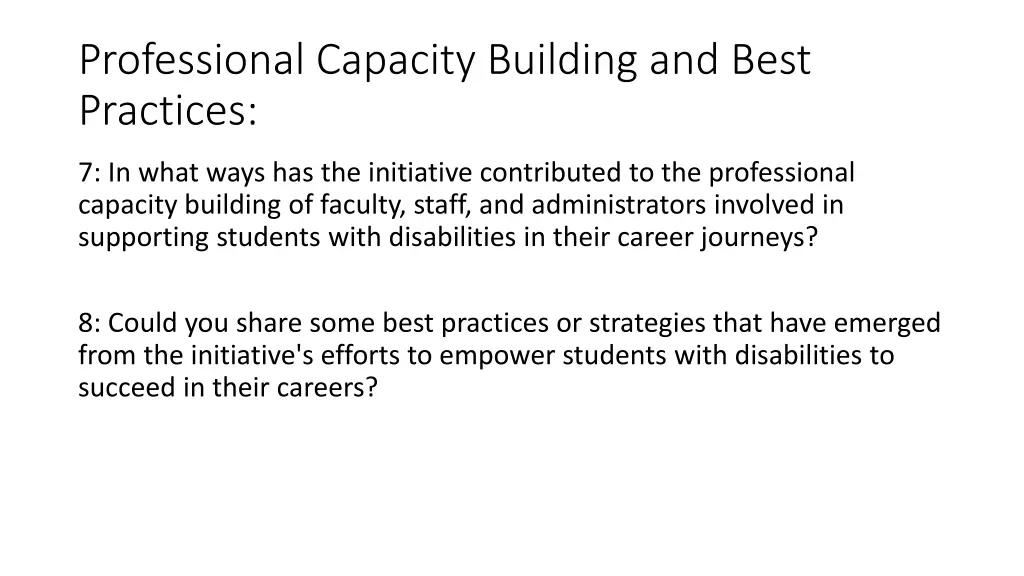 professional capacity building and best practices