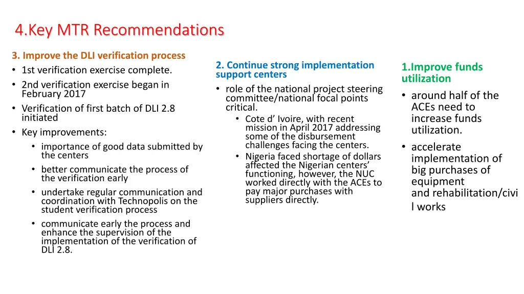 4 key mtr recommendations