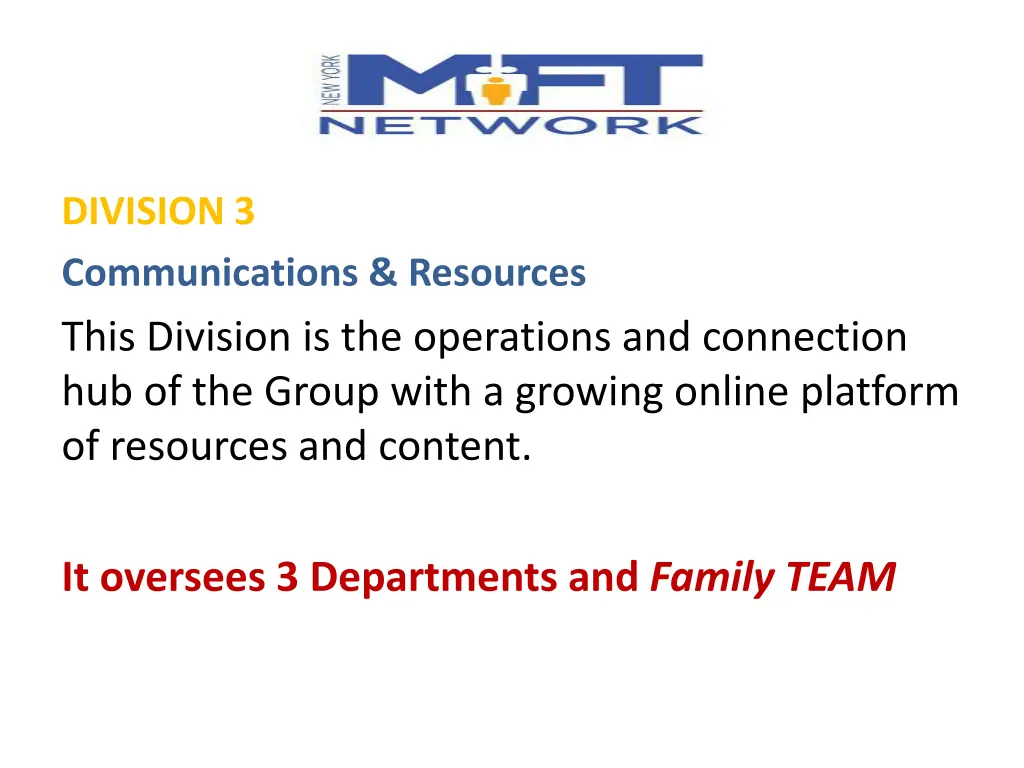 division 3 communications resources this division