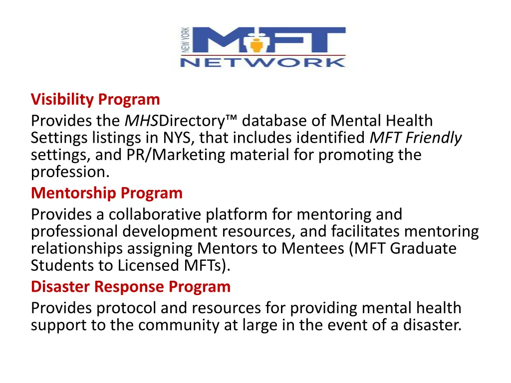 visibility program provides the mhs directory