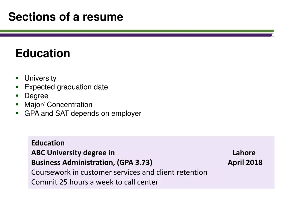 sections of a resume 1