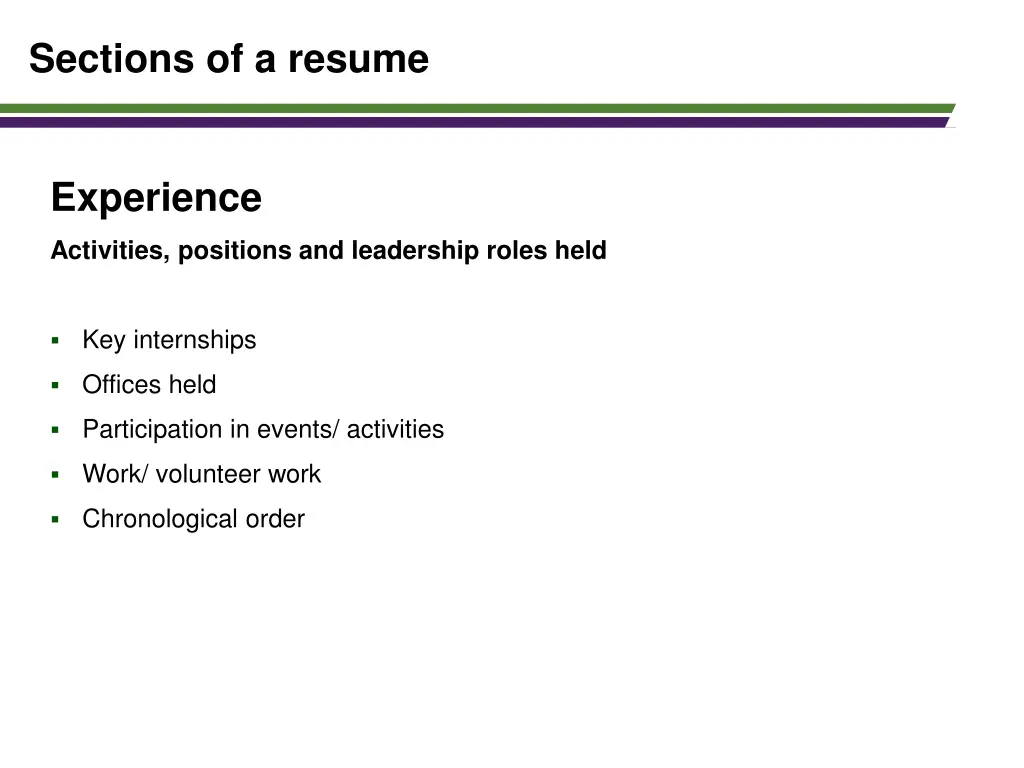 sections of a resume 2